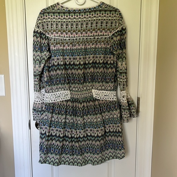 Victoria’s Secret Tunic V-neck Cover-up with Bell Sleeves Lace Trim Size Small - Picture 2 of 7